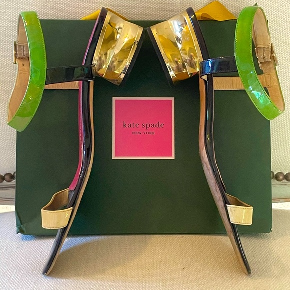 Vintage, Kate Spade Sandals, Gold Heel - Picture 2 of 6